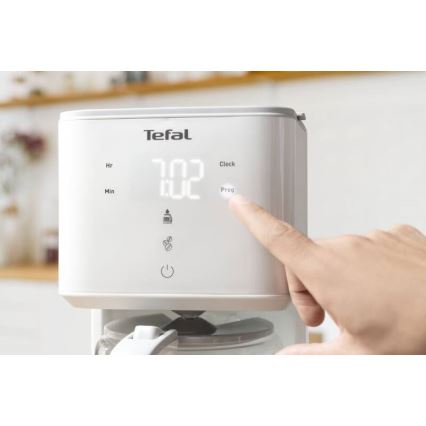 Tefal - Tilkumisfunktsiooniga kohvimasin LCD ekraaniga SENSE 1000W/230V valge