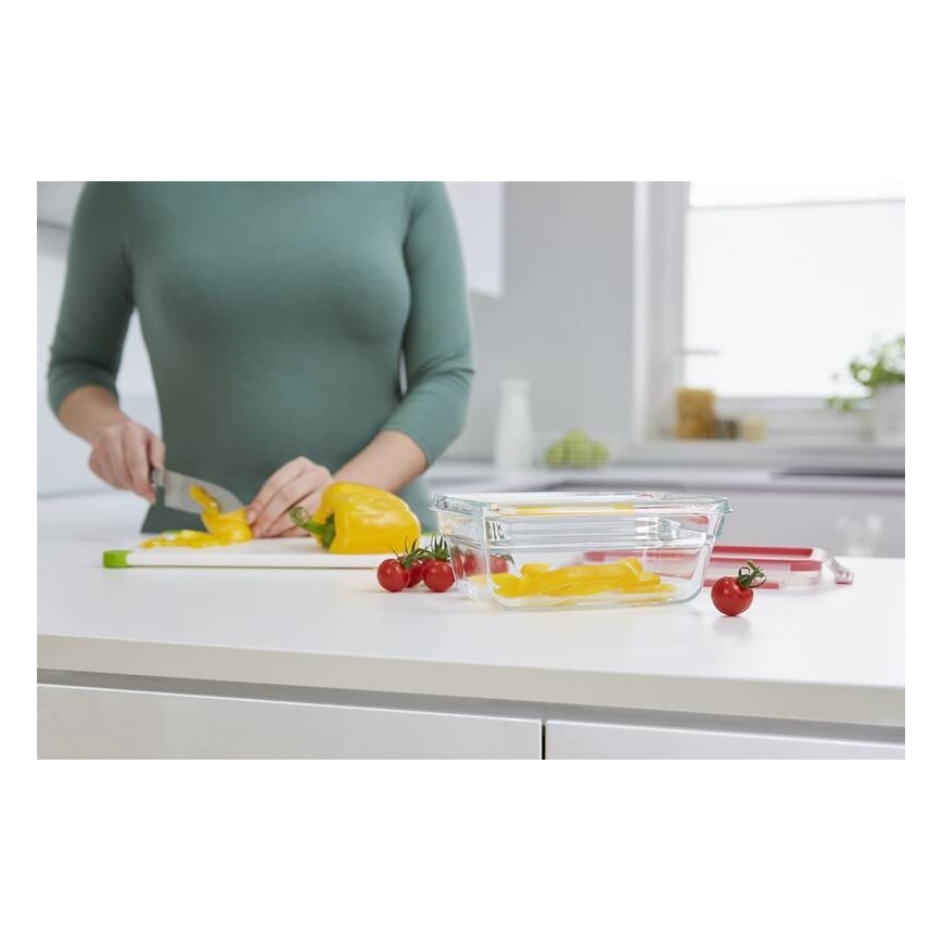 Tefal - Toidukarp 0,85 l MSEAL GLASS punane/klaas