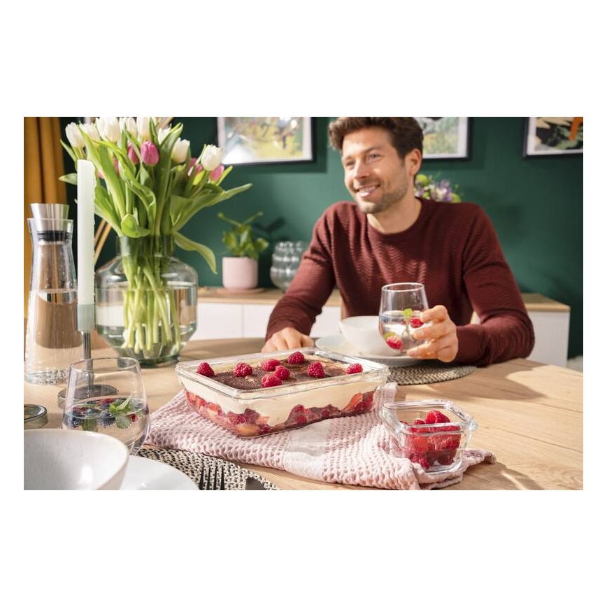 Tefal - Toidukarp 3 l MSEAL GLASS punane/klaas