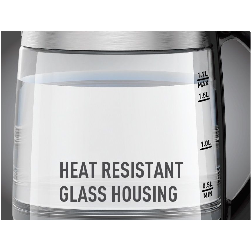 Tefal - Veekeetja GLASS 1,7 l  2200W/230V matt kroom