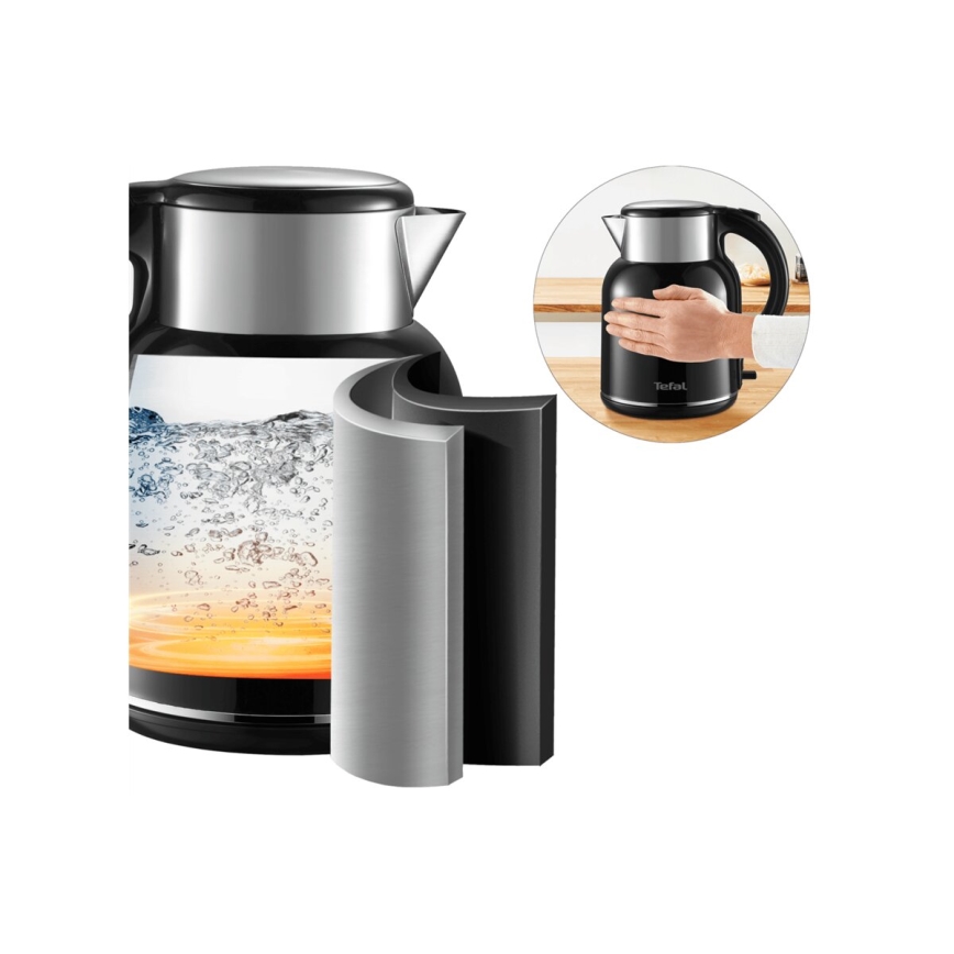 Tefal - Veekeetja THERMO PROTECT XL 1,9l 1650W/230V roostevaba/must
