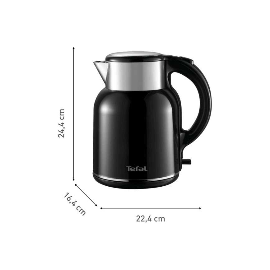 Tefal - Veekeetja THERMO PROTECT XL 1,9l 1650W/230V roostevaba/must