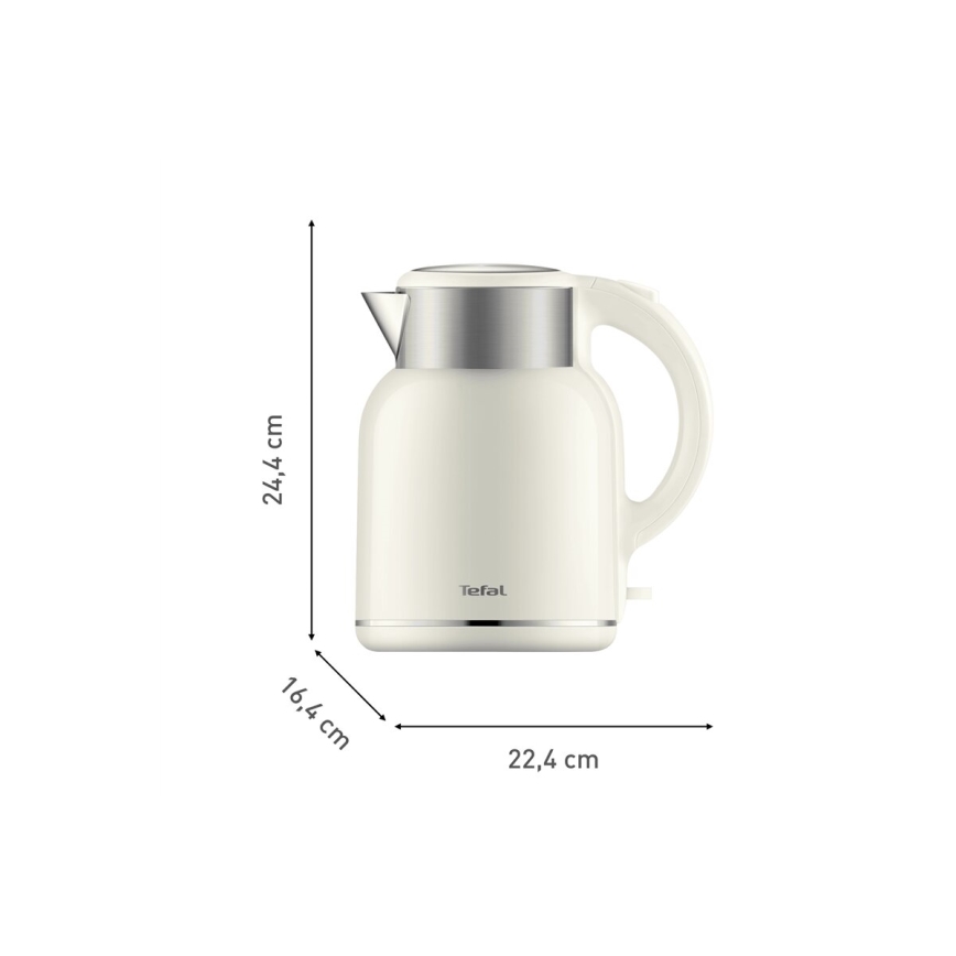 Tefal - Veekeetja THERMO PROTECT XL 1,9l 1650W/230V roostevaba/valge