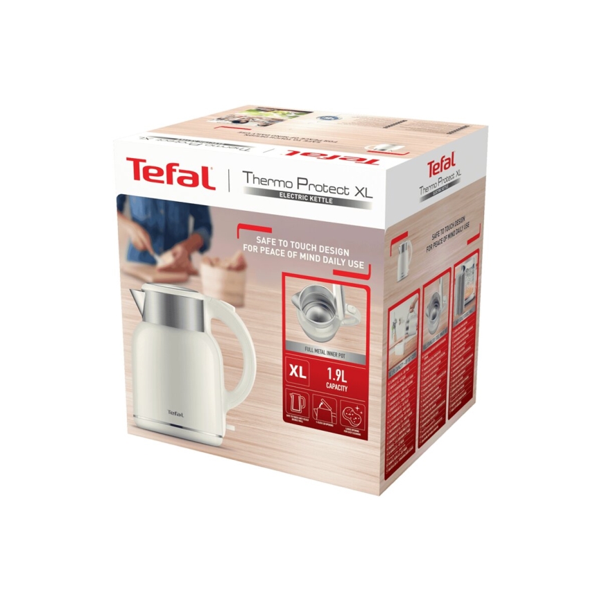 Tefal - Veekeetja THERMO PROTECT XL 1,9l 1650W/230V roostevaba/valge