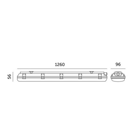 Tehnikavalgustus HERMES T8 2xG13/18W/230V IP65