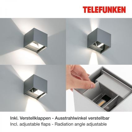 Telefunken 303404TF - LED välisseinavalgusti LED/7W/230V IP44 hõbedane