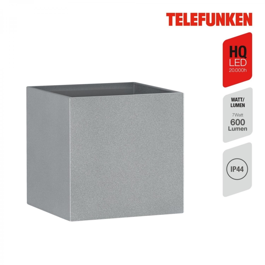 Telefunken 303404TF - LED välisseinavalgusti LED/7W/230V IP44 hõbedane