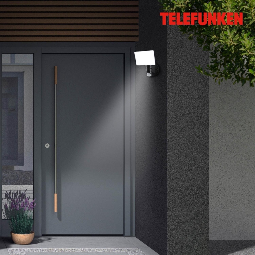Telefunken 304305TF - LED Väli seinavalgusti anduriga LED/24W/230V IP44 must