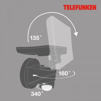 Telefunken 304305TF - LED Väli seinavalgusti anduriga LED/24W/230V IP44 must