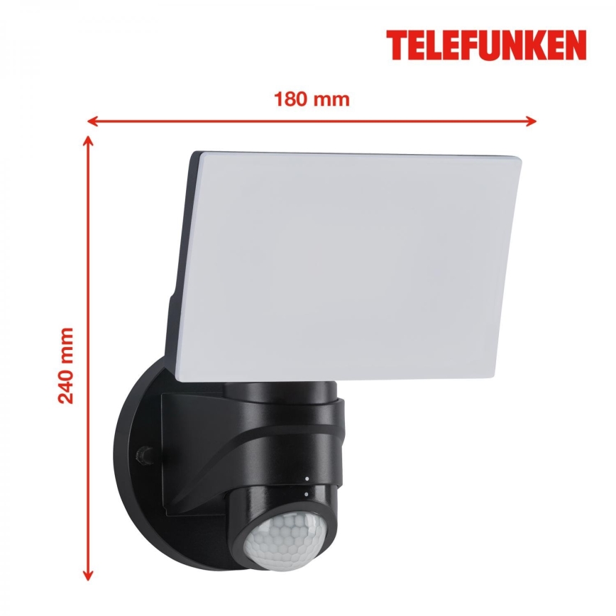Telefunken 304305TF - LED Väli seinavalgusti anduriga LED/24W/230V IP44 must