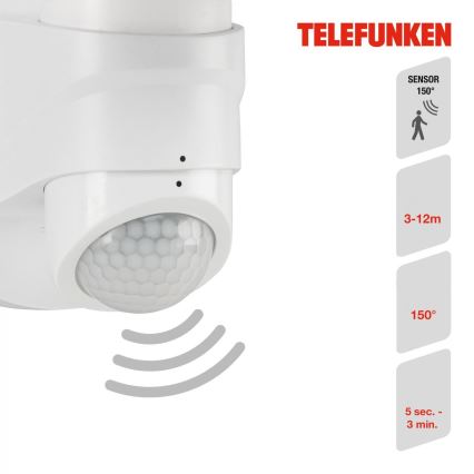 Telefunken 304306TF - LED Väli seinavalgusti anduriga LED/16W/230V IP44 valge