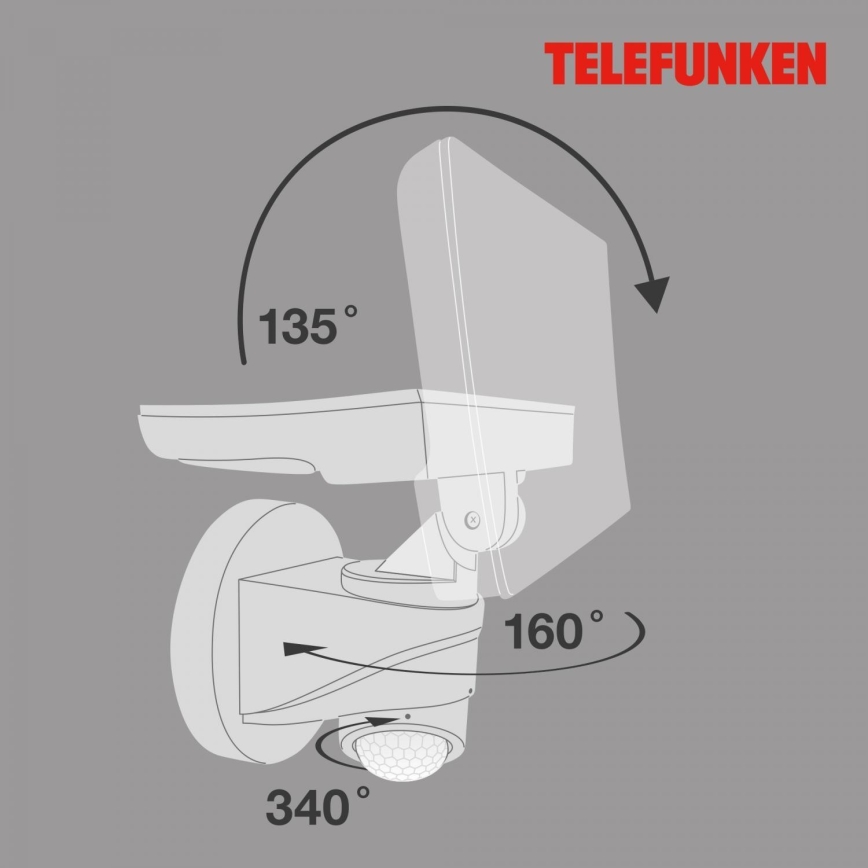 Telefunken 304306TF - LED Väli seinavalgusti anduriga LED/16W/230V IP44 valge
