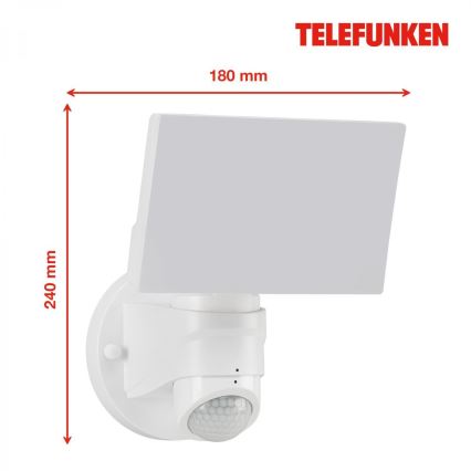 Telefunken 304306TF - LED Väli seinavalgusti anduriga LED/16W/230V IP44 valge