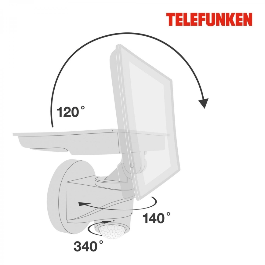 Telefunken 304406TF - LED Väli seinaprožektor anduriga LED/20W/230V IP44