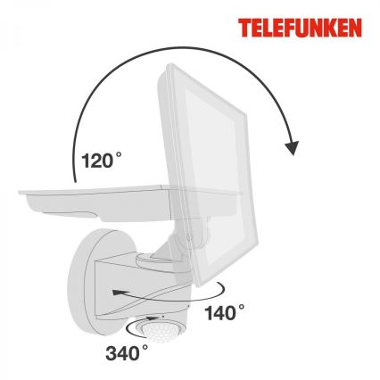 Telefunken 304406TF - LED välisseinaprožektor liikumisanduriga LED/20W/230V IP44