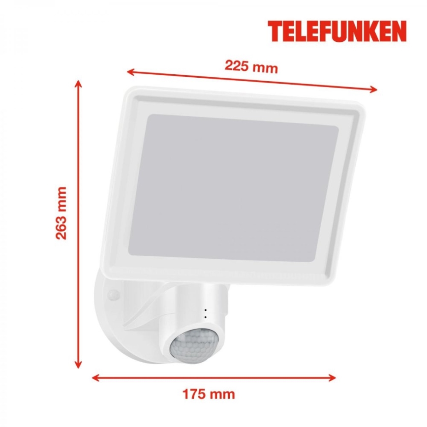 Telefunken 304406TF - LED välisseinaprožektor liikumisanduriga LED/20W/230V IP44