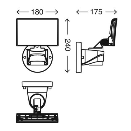 Telefunken 304504TF - LED Väli seinaprožektor LED/16W/230V IP44