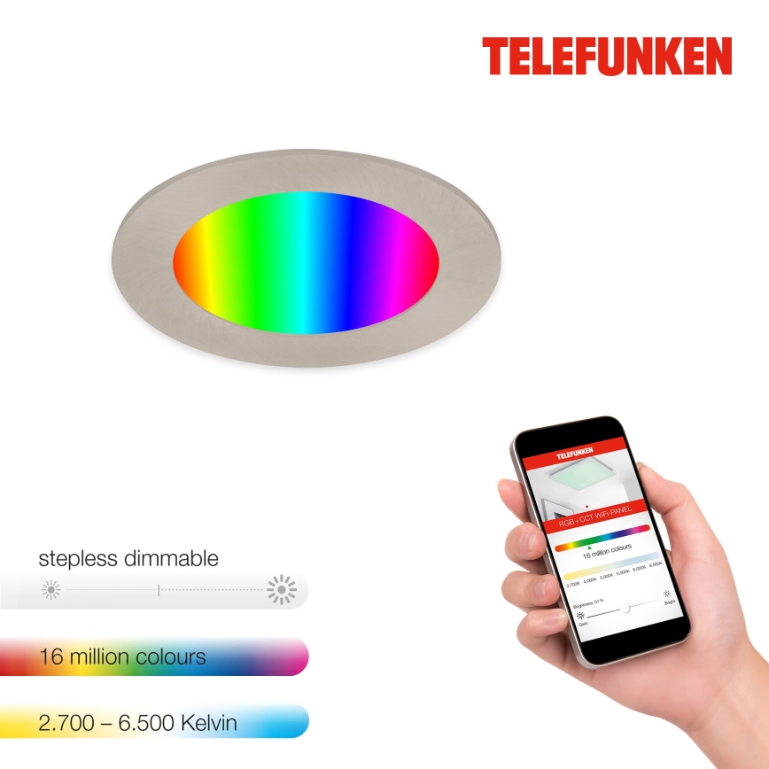 Telefunken 309302TF - LED RGBW Hämardatav süvistatav valgusti vannituppa LED/6W/230V 2700-6500K IP23 Wi-Fi Tuya