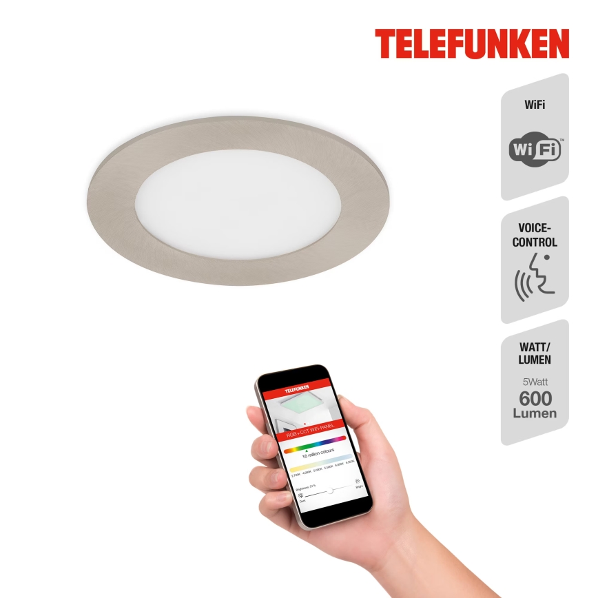 Telefunken 309302TF - LED RGBW Hämardatav süvistatav valgusti vannituppa LED/6W/230V 2700-6500K IP23 Wi-Fi Tuya