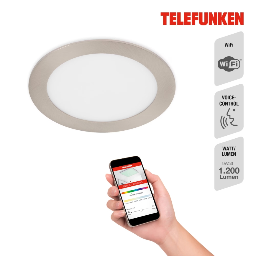 Telefunken 309402TF - LED RGBW Hämardatav süvistatav valgusti vannituppa LED/12W/230V 2700-6500K IP23 Wi-Fi Tuya