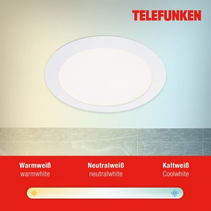 Telefunken 309406TF - LED RGBW hämardatav süvistatav laevalgusti FRAME LED/12W/230V 2700-6500K Wi-Fi Tuya valge