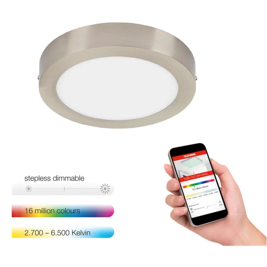 Telefunken 309502TF - LED RGB Hämardatav laevalgusti LED/18W/230V 2700-6500K Wi-Fi Tuya + kaugjuhtimispult