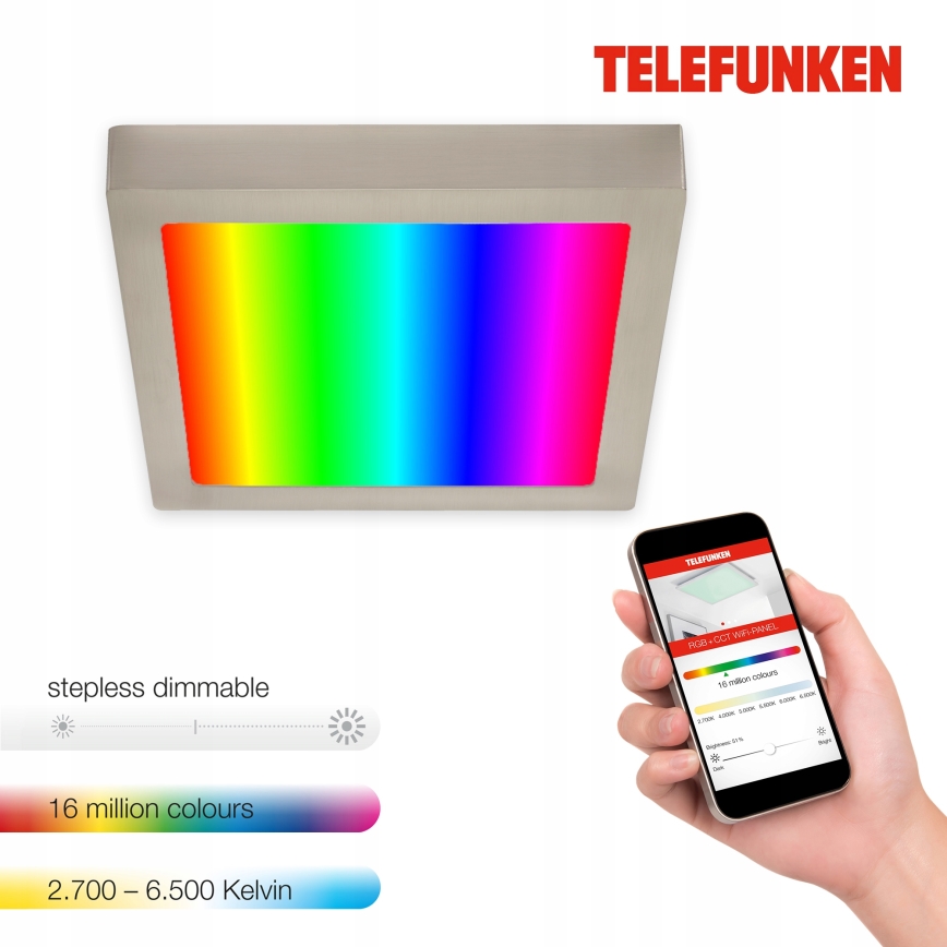 Telefunken 309602TF - LED RGB Hämardatav laevalgusti LED/18W/230V 2700-6500K Wi-Fi Tuya