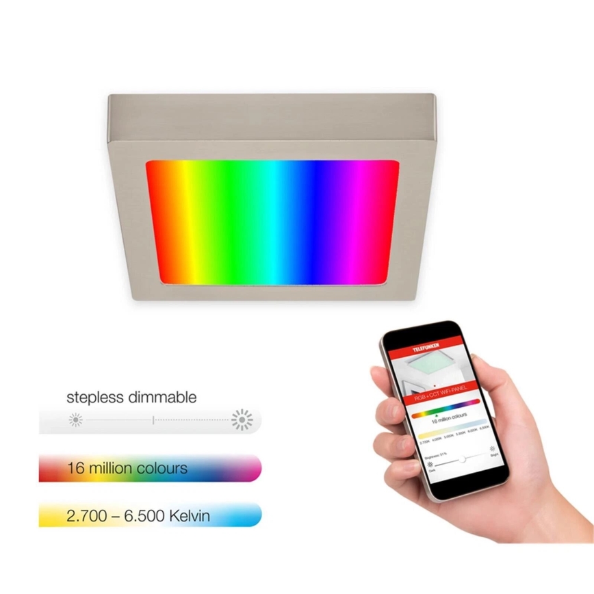 Telefunken 309702TF - RGB LED Hämardatav laevalgusti LED/23W/230V 2700-6500 Wi-Fi Tuya matt kroom