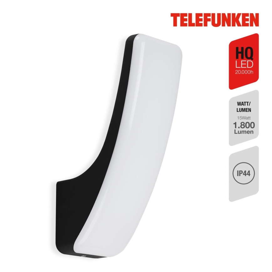 Telefunken 311605TF - LED Väli seinavalgusti LED/15W/230V IP44 must