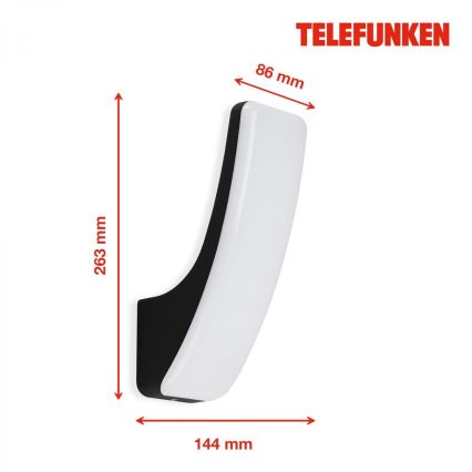 Telefunken 311605TF - LED Väli seinavalgusti LED/15W/230V IP44 must