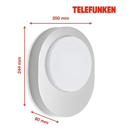 Telefunken 312004TF - LED Väli seinavalgusti LED/8W/230V IP44 hõbedane