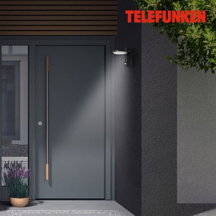 Telefunken 312505TF-LED Väli seinavalgusti koos anduriga LED/10W/230V IP44 must