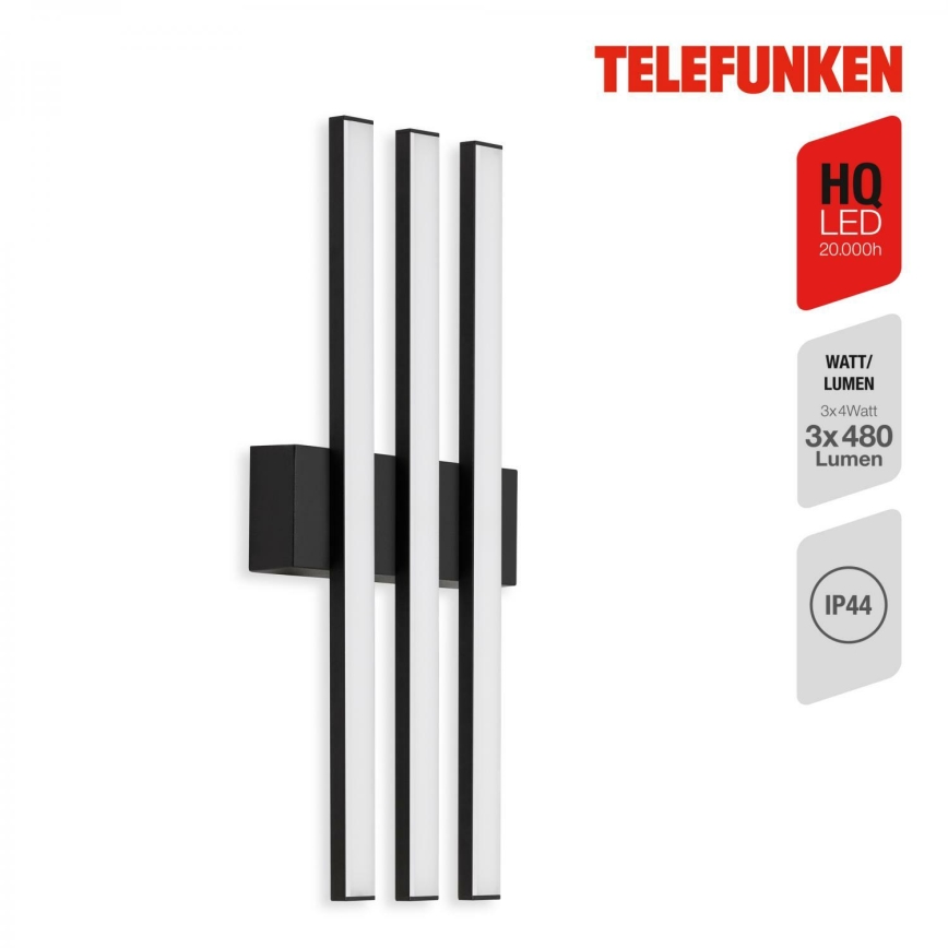 Telefunken 313105TF - LED Väli seinavalgusti 3xLED/4W/230V IP44