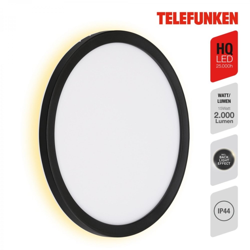 Telefunken 313405TF - LED välisseinavalgusti LED/15W/230V IP44 must