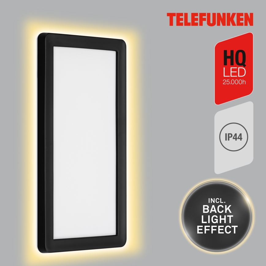 Telefunken 313605TF - LED Väli seinavalgusti LED/16W/230V IP44 must