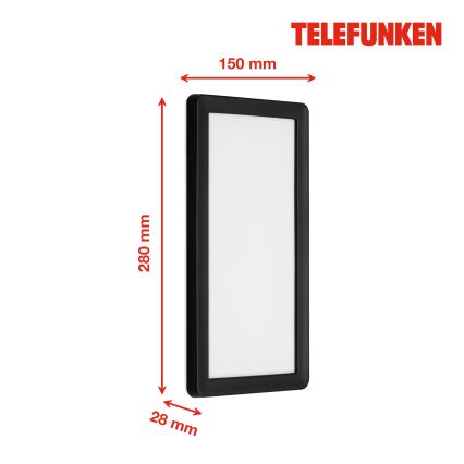 Telefunken 313605TF - LED Väli seinavalgusti LED/16W/230V IP44 must