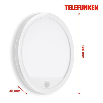 Telefunken 313706TF - LED Väli seinavalgusti koos anduriga LED/15W/230V IP44 valge