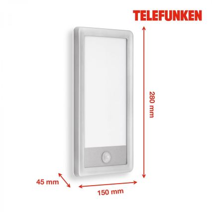 Telefunken 313904TF - LED Väli seinavalgusti koos anduriga LED/16W/230V IP44