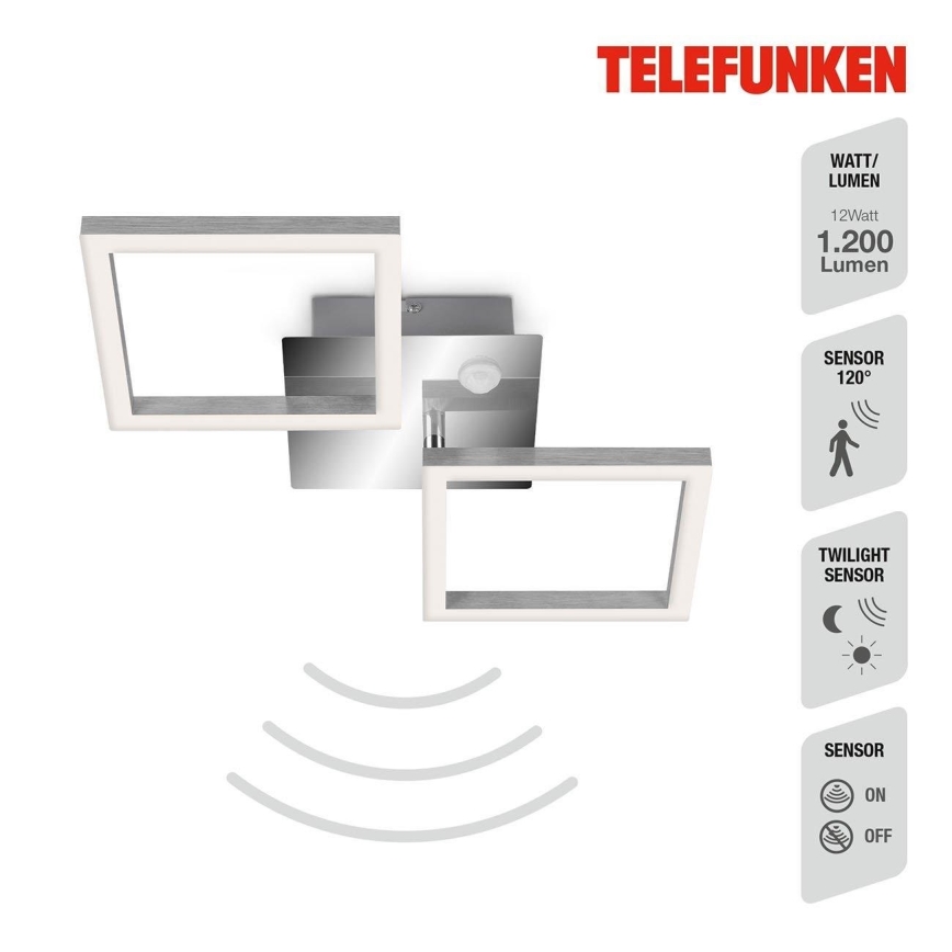 Telefunken 318508TF - LED Laevalgusti koos anduriga FRAME LED/12W/230V 3000K matt kroom