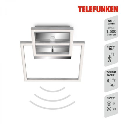 Telefunken 318608TF - LED Laevalgusti koos anduriga FRAME LED/17W/230V 3000K matt kroom