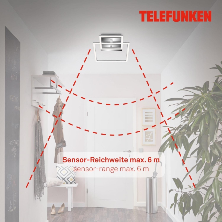 Telefunken 318608TF - LED Laevalgusti koos anduriga FRAME LED/17W/230V 3000K matt kroom