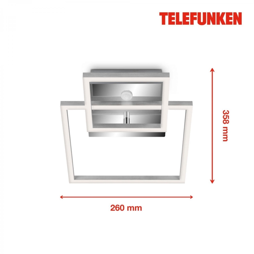 Telefunken 318608TF - LED Laevalgusti koos anduriga FRAME LED/17W/230V 3000K matt kroom