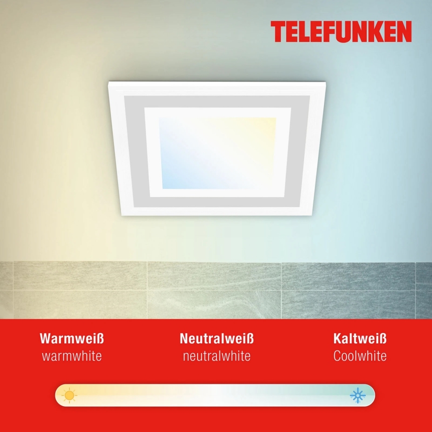 Telefunken 318706TF - hämardatav LED RGBW-paneel LED/18W/230V 3000-6500K + kaugjuhtimispult