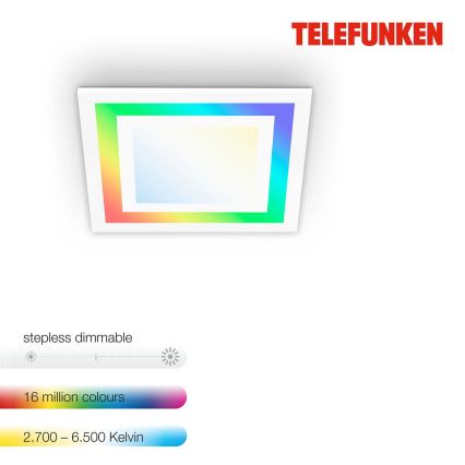 Telefunken 318706TF - hämardatav LED RGBW-paneel LED/18W/230V 3000-6500K + kaugjuhtimispult