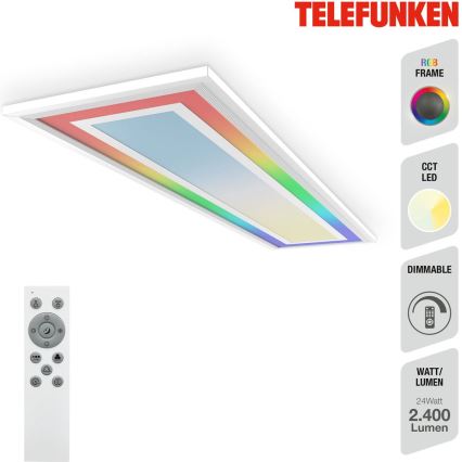 Telefunken 318906TF - LED RGBW hämardatav laelamp LED/24W/230V 3000-6500K 25x100 cm + kaugjuhtimispult