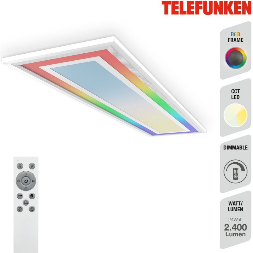 Telefunken 318906TF - LED RGBW hämardatav laelamp LED/24W/230V 3000-6500K 25x100 cm + kaugjuhtimispult