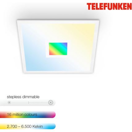 Telefunken 319106TF - RGBW Hämardatav laevalgusti LED/24W/230V 2700-6500K valge + kaugjuhtimispult