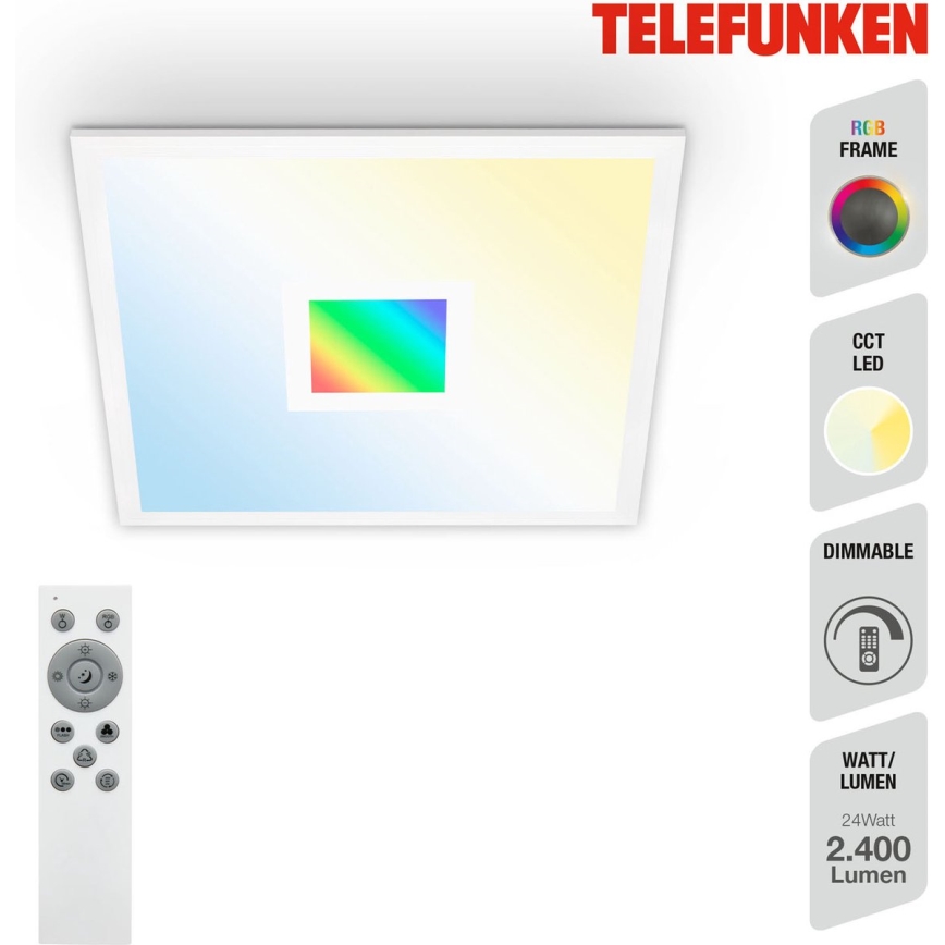 Telefunken 319106TF - RGBW Hämardatav laevalgusti LED/24W/230V 2700-6500K valge + kaugjuhtimispult