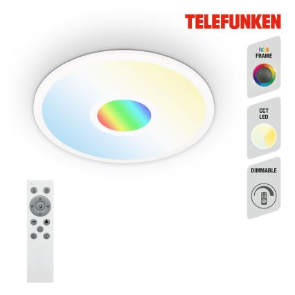 Telefunken 319306TF - LED RGBW Hämardatav valgusti LED/22W/230V 2700-6500K + kaugjuhtimispult