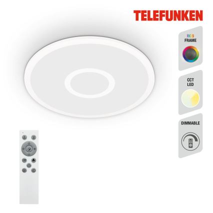 Telefunken 319306TF - LED RGBW Hämardatav valgusti LED/22W/230V 2700-6500K + kaugjuhtimispult